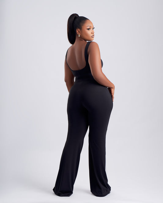 Contour Flared Jumpsuit - Black