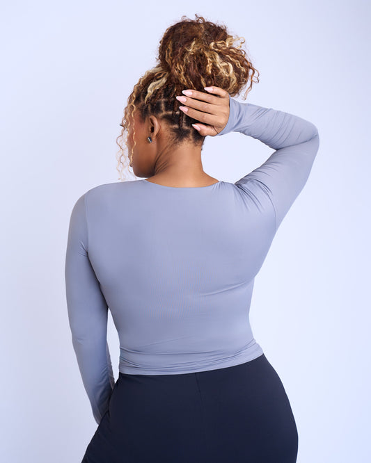 Second Skin Long Sleeve Top - Gray