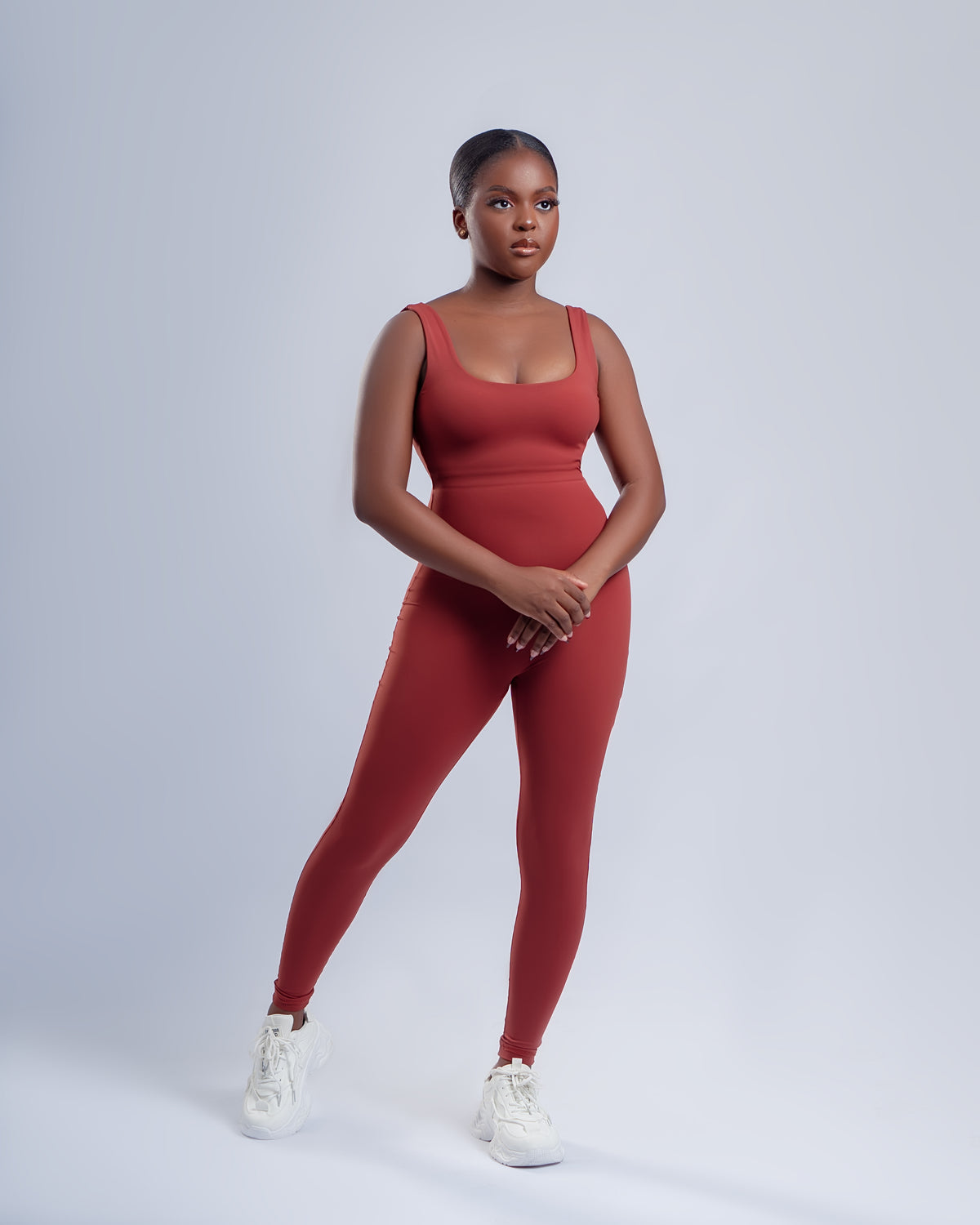 Contour Jumpsuit - Rusty Red