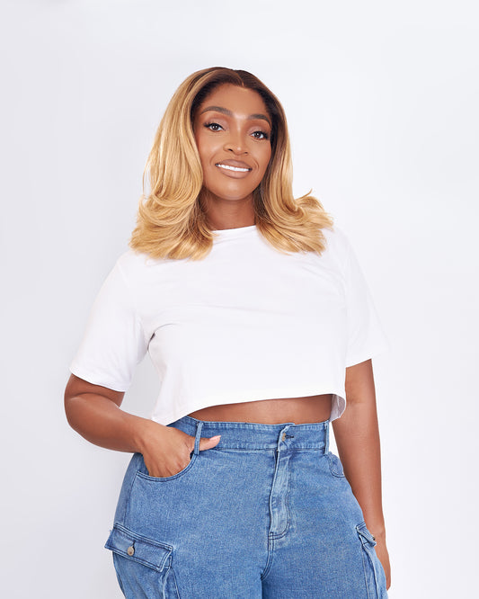 BP Basic Crop Tee - White