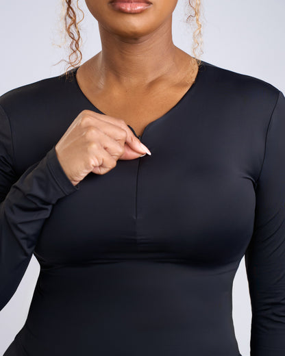 Second Skin Long Sleeve Top - Black