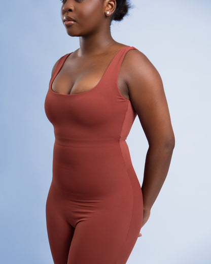 Contour Jumpsuit - Rusty Red